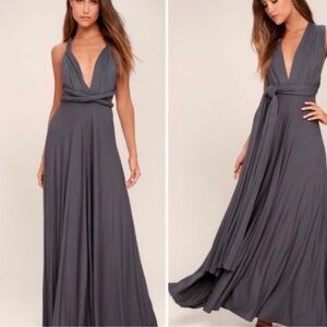 Lulu convertible dress. Grey.